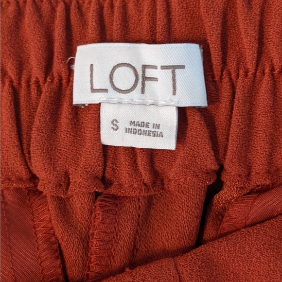 Loft Rust Dressy Pleated Shorts with Elastic Waist Size Small - Picture 5 of 6